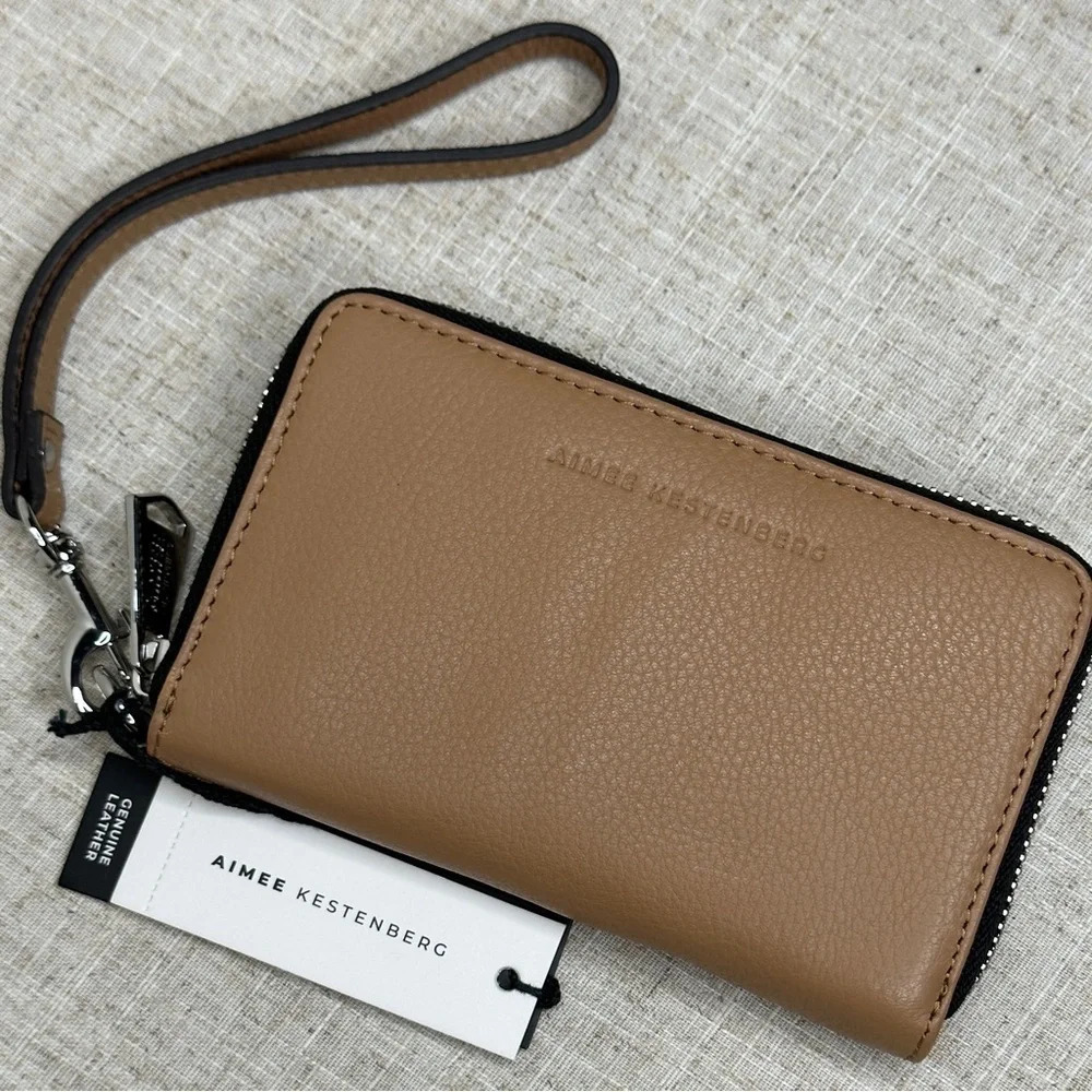 Aimee Kestenberg Zip Around Leather Wallet / Wristlet - NWT